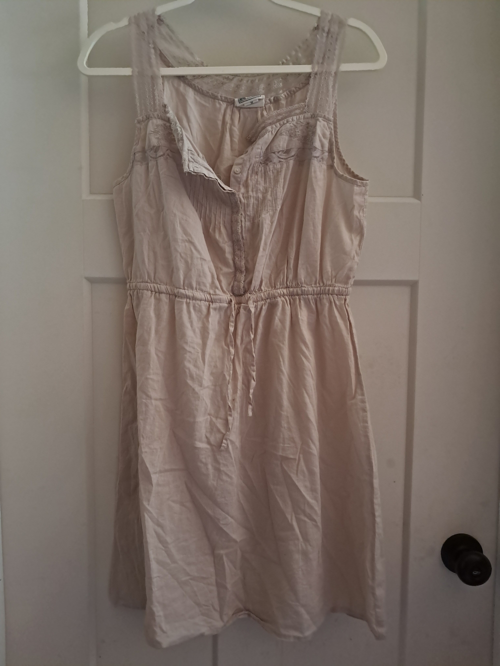 Converse Women's Cream Sleeveless Drawstring Dress